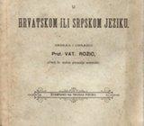 VAT. ROŽIĆ : BARBARIZMI U HRVATSKOM ILI SRPSKOM JEZIKU , ZEMUN 1904
