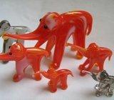 MURANO GLASS ELEPHANT FAMILY- OBITELJ SLONOVA STAKLO-Murano