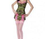 Ladies Sexy Camo Cutie Pin Up Army Military Fancy Dress Costume Dress