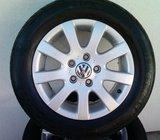 Alu felge 15'', 5x112,orig. VW,ODLIČNO STANJE,S LOŠIM GUMAMA 195/65R5