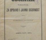 1908. Dr. Milorad vitez Cuculić: OBĆINAR ZA UPRAVU I JAVNU SIGURNOST