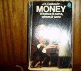 J. K. GALBRAITH MONEY WHENCE IT CAME WHERE IT WENT