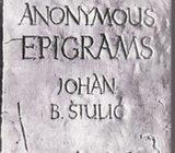 JOHAN B. ŠTULIĆ - ANONYMOUS EPIGRAMS - SARAJEVO 1988