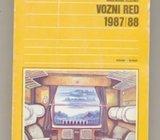 Jugoslavenske željeznice Vozni red 1987/88