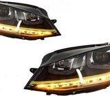Volkswagen Golf 7 2012- 3D LED DRL prednja svjetla žuta R400 dizajn
