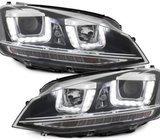 Volkswagen Golf 7 VII 2012-3D LED DRL prednja svjetla R-dizajn crna