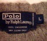 POLObyRALPH LAUREN CASHMERE SWEATER Cable-Knit 'L'