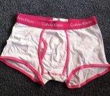 Calvin Klein bokserice, bijele s rozim rubom, veličina M