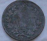 ITALY 5 CENTESIMI 1862N