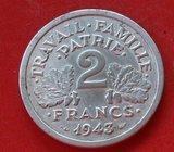 KOVANICA 2 FRANCS-1943. godina
