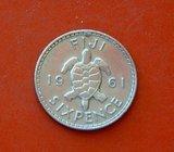 KOVANICA SIX PENCE FIJI 1961