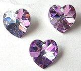 Ljubičasto Swarovski srce na srebrnom lančiću - novo!