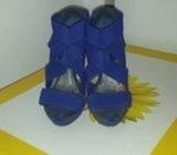 Modro plave sandale s gumom