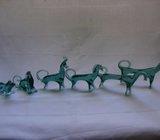 ANTIQUE GLASS ANIMAL FIGURE 6 PCS-FIGURE OD STAKLA 150 kn