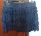 prodajem tamno plavu suknju na volane