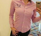 NOVA ROZA plava bijela strukirana kosulja na prugice POVOLJNOO!!!