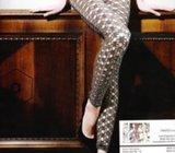 E. Cavallini NOVE MREŽASTE MASLINASTE TAJICE LEGGINGS / GEO UZORAK, 36
